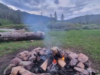 Dispersed camping along Cliff Creek in Bridger-Teton National Forest