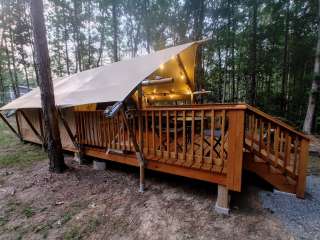 Glamping Tent with Covered Deck at Getaway on Ranger Creek