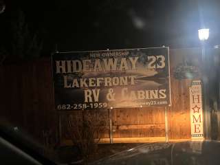 Hideaway 23 lakefront RV & Cabins