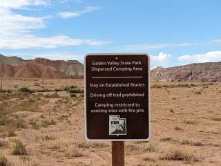 Goblin Valley St Park dispersed camp area